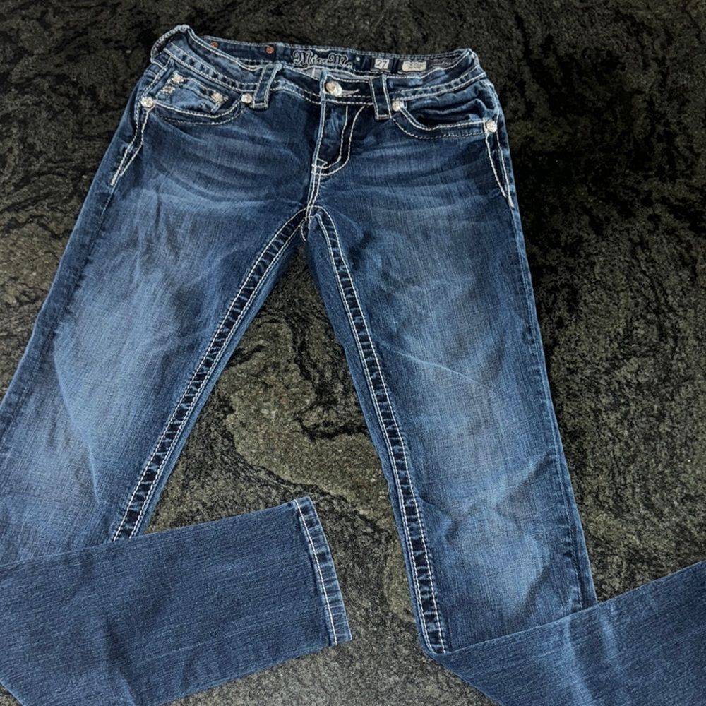 Miss Me Women's  5 pocket signature rise skinny Blue Jeans